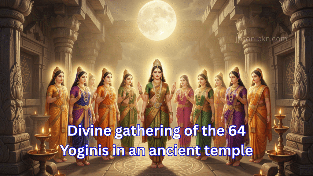 Divine gathering of the 64 Yoginis in an ancient temple