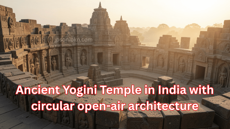 Ancient Yogini Temple in India with circular open-air architecture