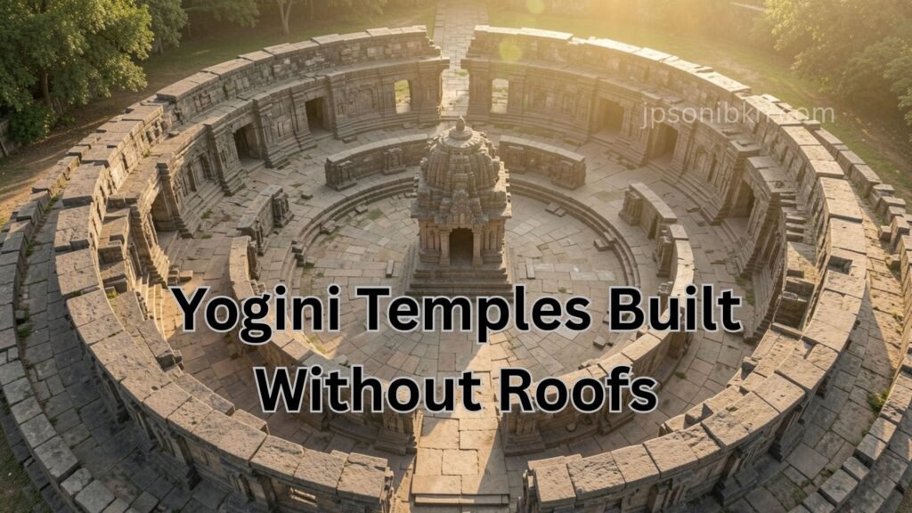 Roofless circular architecture of an ancient Yogini temple